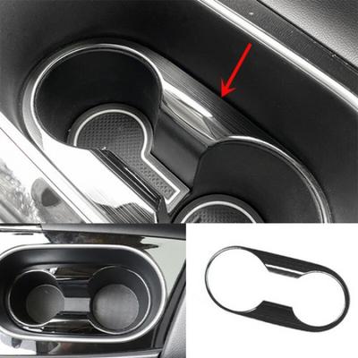 For Hyundai Elantra 2021-2023 Steel Black Middle Console Water Cup Frame Trim 1X