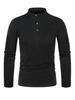 Men'S Henry Collar Long Sleeve Polo Shirt Men'S Autumn Casual Breathable Daily Spring High Quality Bottoming Shire Tt