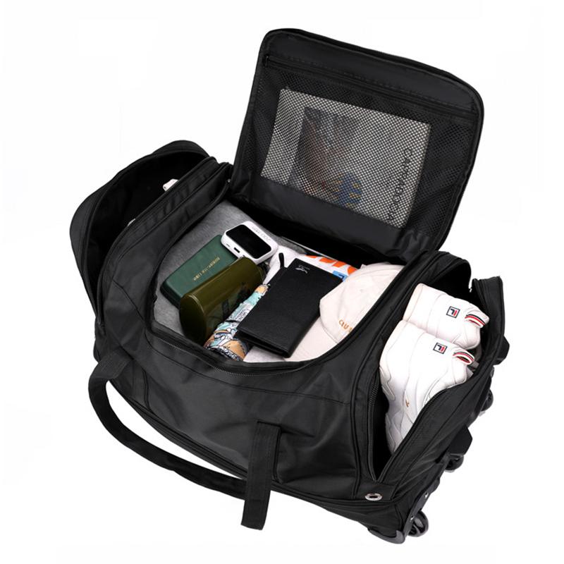 New Foldable Large-capacity Pull Rod Expansion Handbag Oxford Pull Rod Bag Multi-layer Storage Travel Bag Unisex Moving Bag