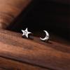Beixi Sterling Silver Star & Moon Earrings - Elegant, Versatile & Light Luxury Design