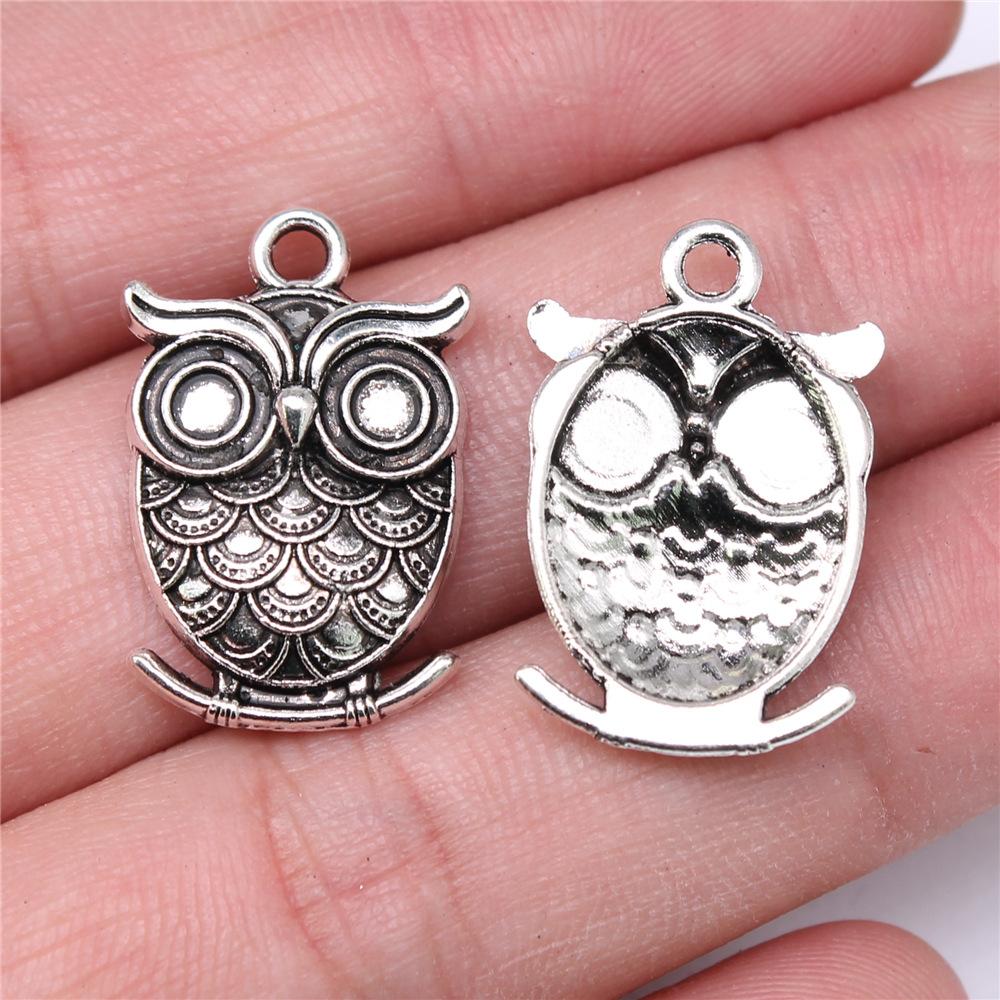 10pcs Charms Owl Antique Silver Color Cute Owl Pendant Charms Small Owl Charms For Jewelry Making