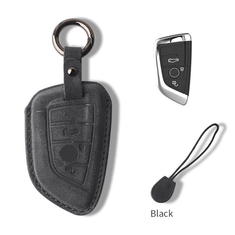Interior Mouldings Suede Car Key Case Cover Protector Shell Fob Accessories For BMW F30 F31 F32 F34 F20 F21 F07 F10 1 3 5 7 Seri