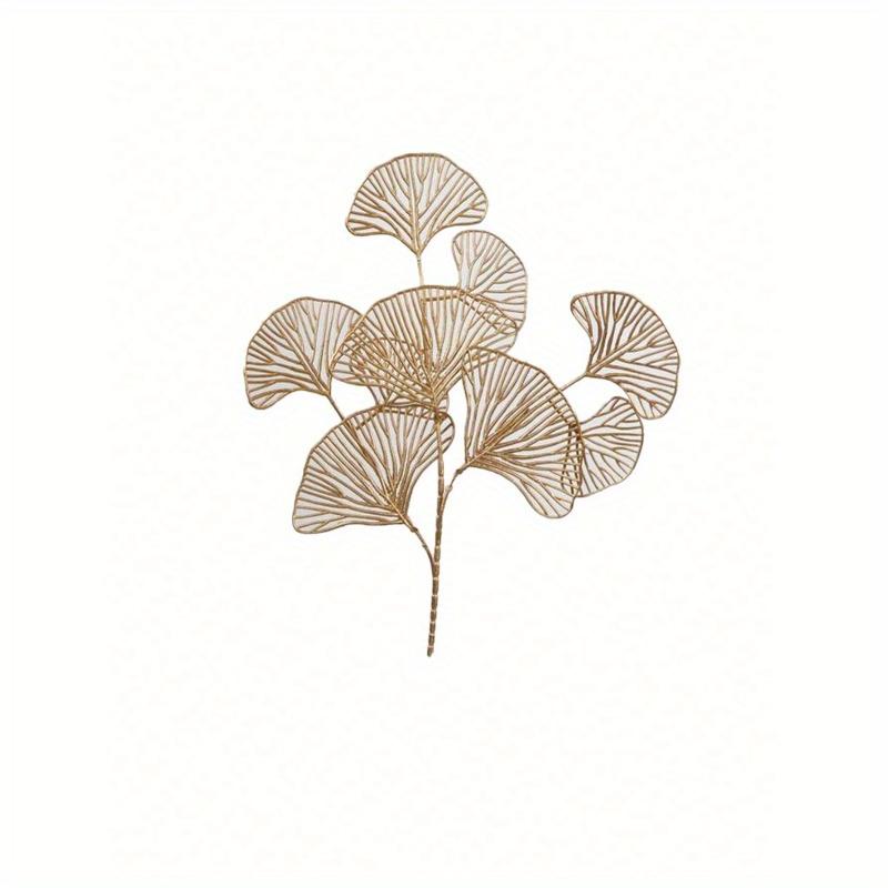 1 Golden Apricot Leaf Artificial Plant for Weddings, Parties and Home Decor - Realistic Simulation of Ginkgo Biloba for Indoor Table Center