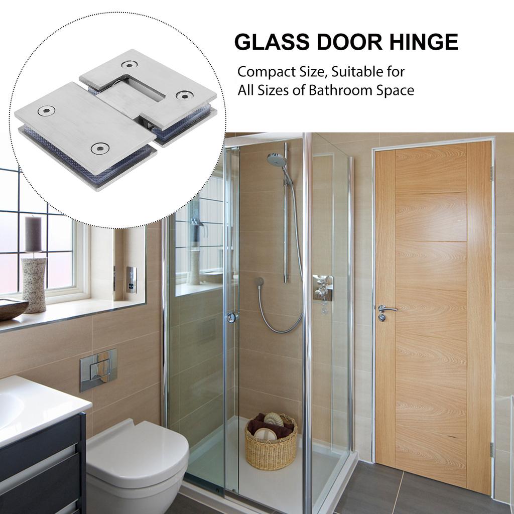 Stainless Steel Glass Door Hinge Heavy Duty Shower Door Hardware Smooth Operation Bathroom Partition Hinges For Glass