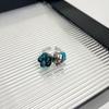 Stackable Glass Flower Ring Vintage Western Geometric Ring Creative Turquoise Rings  Girls