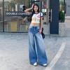 Women's Spring Straight-leg Pants Women's Spring High Waist Loose Hips To Make Them Look Slim Wide-leg Jeans Women's Spring