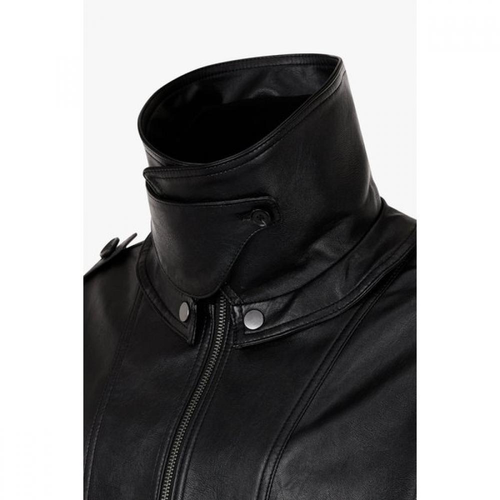 Studio Tomboy Synthetic Leather Bomber Jacket 9105161a01ar 
