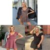 Summer Floral Knit Dress With Vneck Short Sleeves For Casual Women