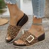 Fashion Summer New Sandals Women's Fashion Round Head Open Toe Metal Buckle Thick Sole Anti-slip Wear-resistant Wedge Slippers