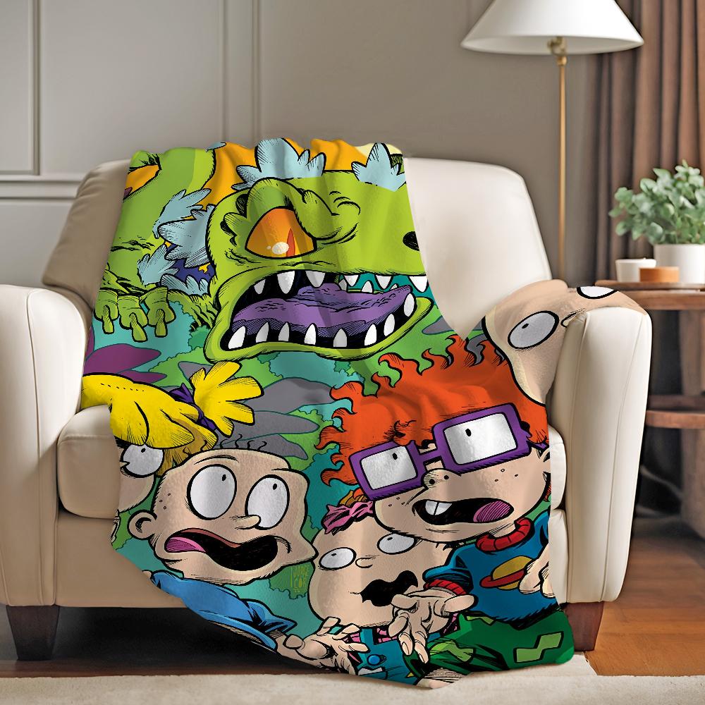 Fun Cartoon R-Rugrats-S Cute Blanket Warm Soft Suitable For Bedroom Sofa Bed Living Room Office Travel Camping Gifts