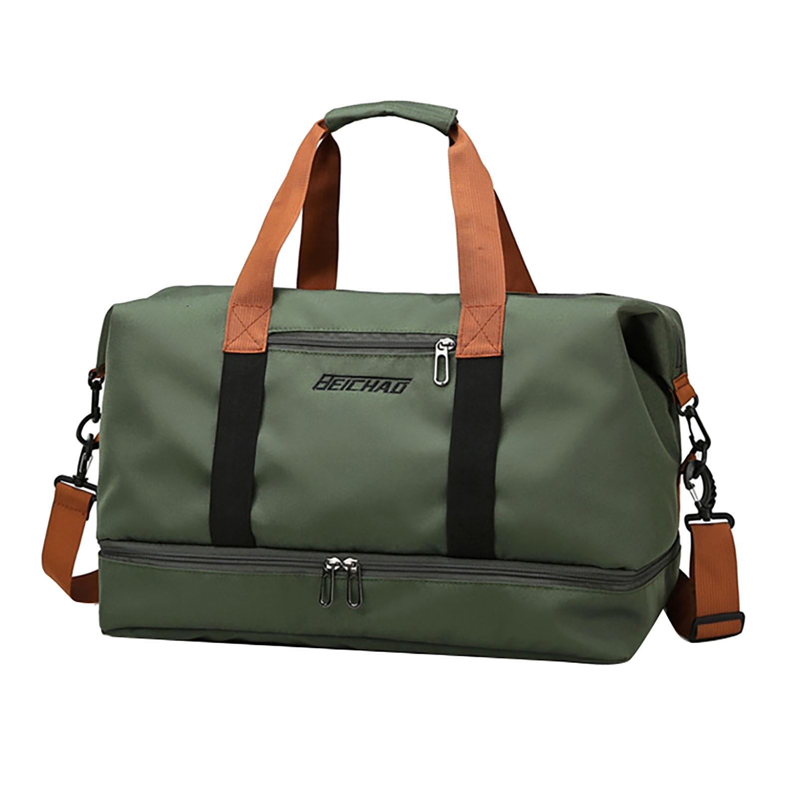 

Сумка для йоги великої місткості, легка суха і волога сепарація, сумка для фітнесу, портативна дорожня сумка на одне плече на короткі відстані One Size зелений