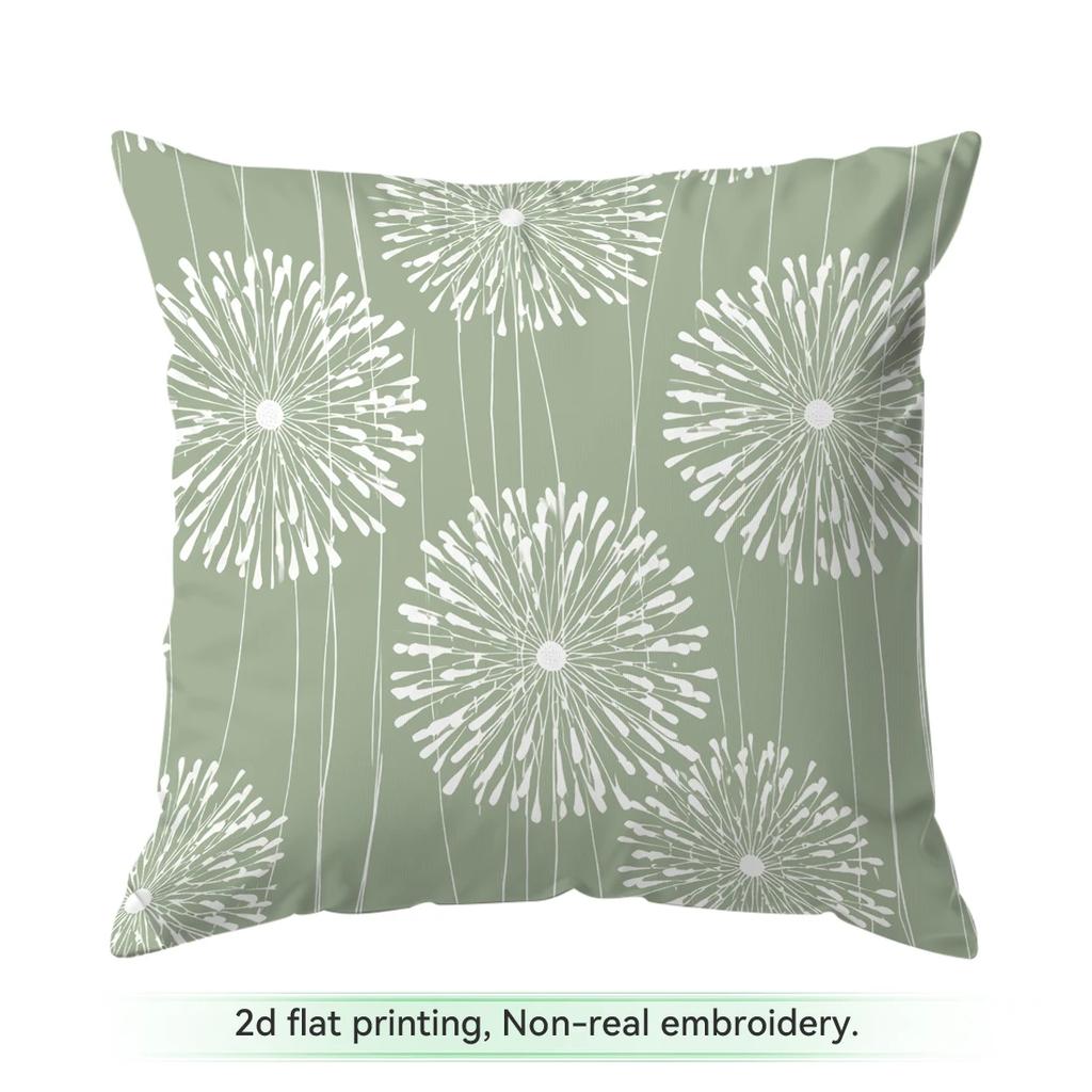 Fresh White And Green Pattern Cushions Pillowcase Polyester Cushion Cover Throw Pillow Pillowcover Home Car Sofa Decor