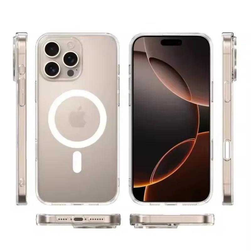 Camera Control Button Clear Magnetic Macsafe Case for IPhone 16 Pro Max Plus 16Pro 16Plus 16ProMax Magsafe Cover