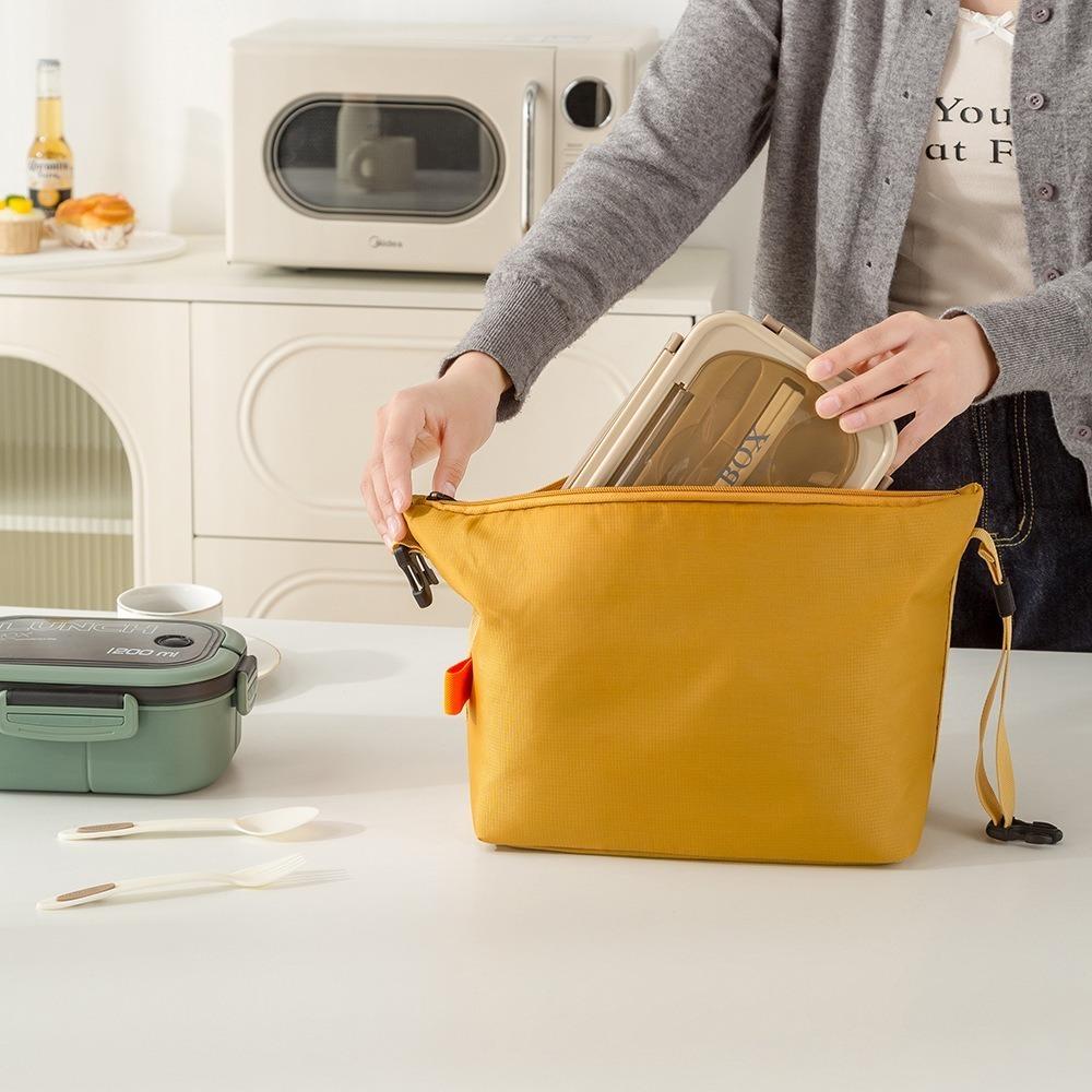 Hand Carrying Tote Bag Insulated Lunch Bag Large Capacity Aluminum Foil Storage Bag Simple Design Foldable Lunch Box Bag Student