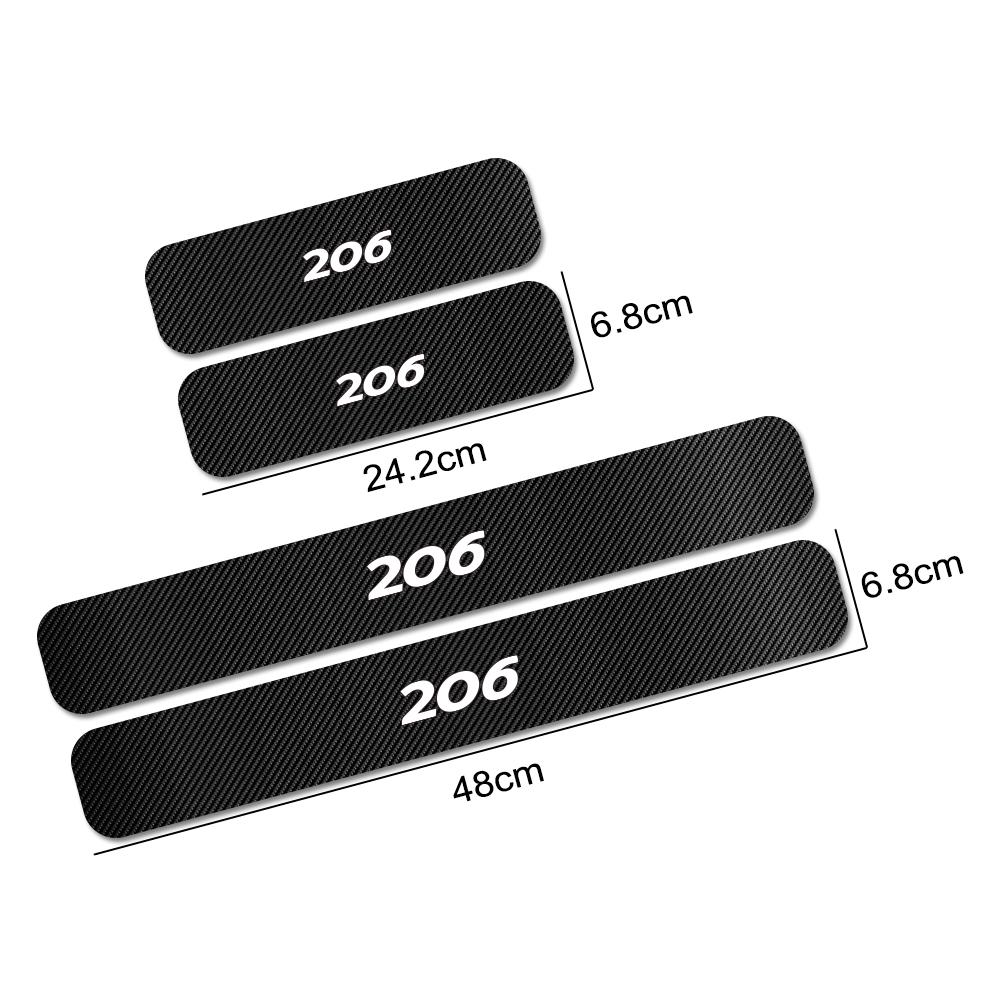 

4 шт. для PEUGEOT 206 207 208 306 307 308 407 408 508 RIFTER GT LINE автомобиля накладки на пороги защитные наклейки из углеродного волокна 206