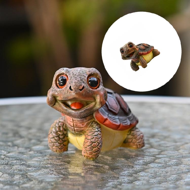 Statue Tortues Œil Grand Size Résine Animal Petite Sculpture Ornement pour Jardin Paysage Décorations et Affichage Bureau Maison
