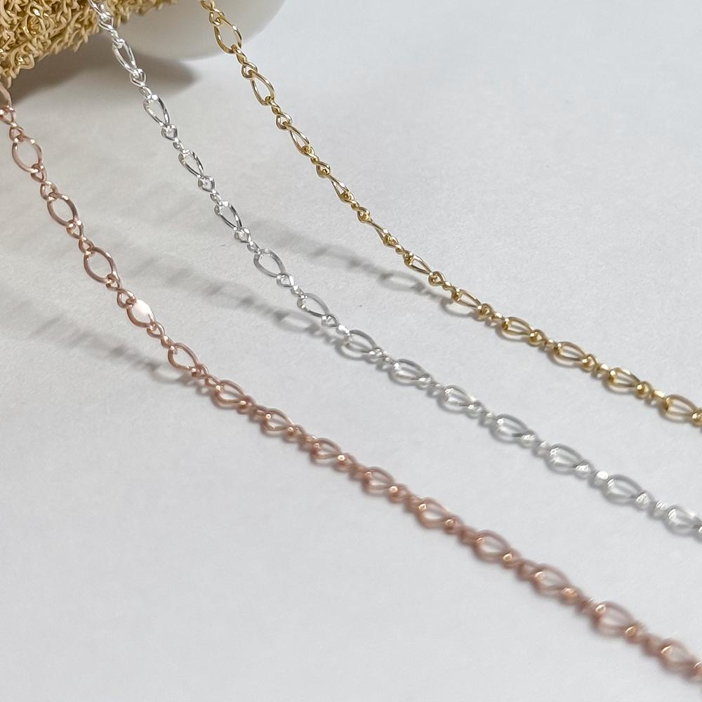 Genuine 14K Gold Filled Figure 8 Cable Chain Bulk 2.2mm Permanent Jewelry Chains