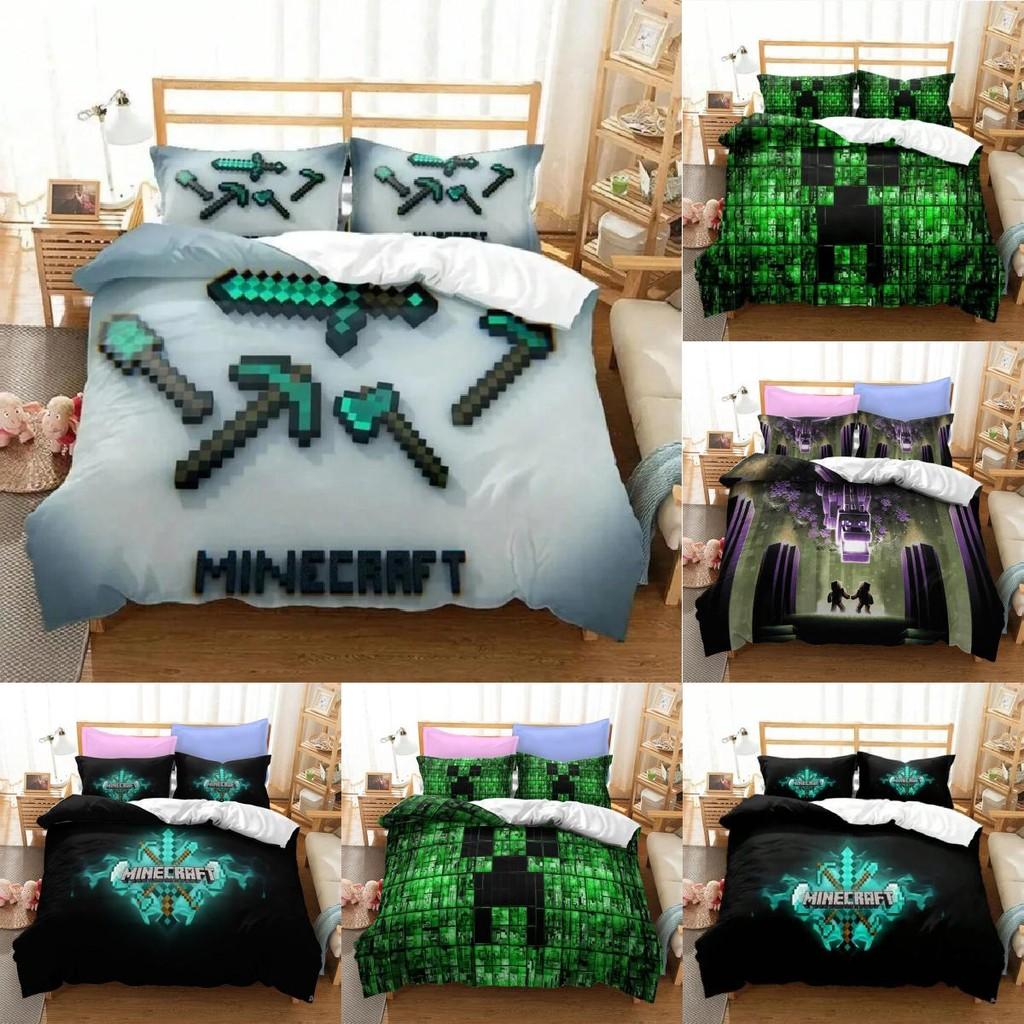 Minecraft Bedding Set With Cotton Fabric And Active Dye For 20m Bed Decor Gift