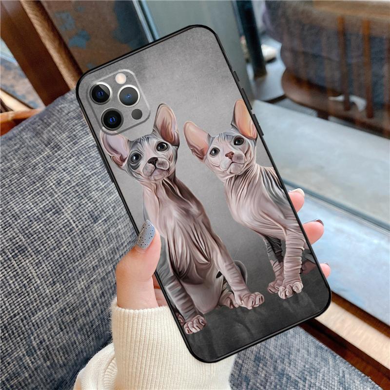 

Чехол для телефона с рисунком кошки сфинкса для iPhone 16 15 14 12 11 13 Pro Max 12 13 mini XR 15 16 Plus 16e Защитный чехол iPhone 11