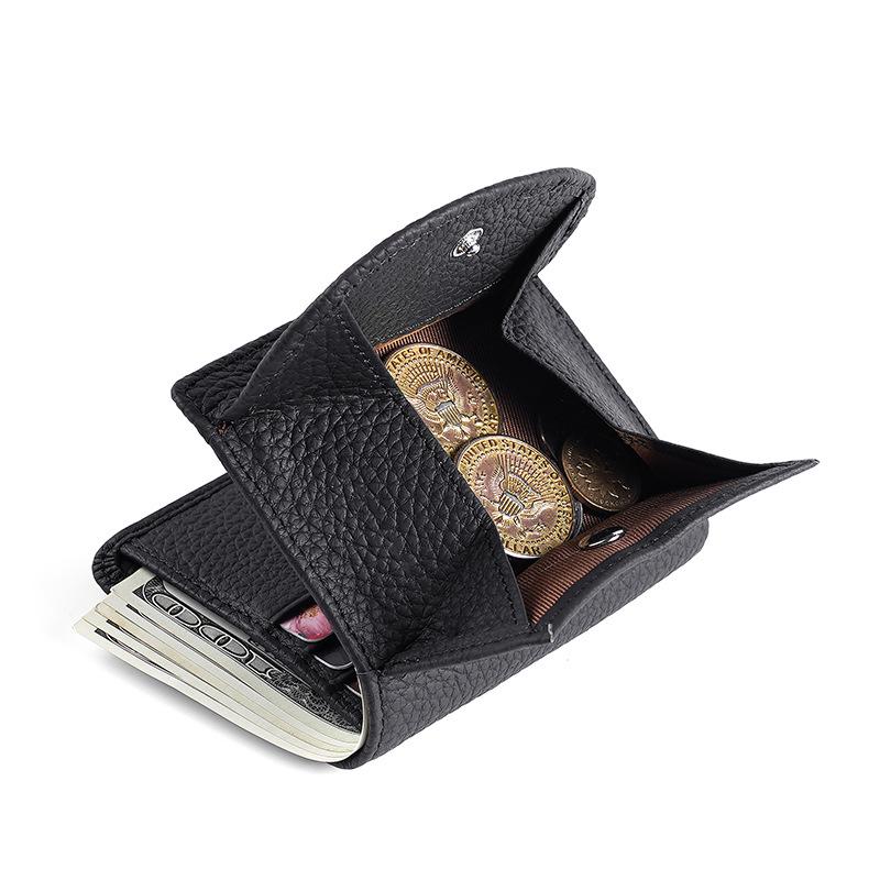 Women's Genuine Leather RFID Anti-Theft Multi-Card Wallet and Small Coin Purse