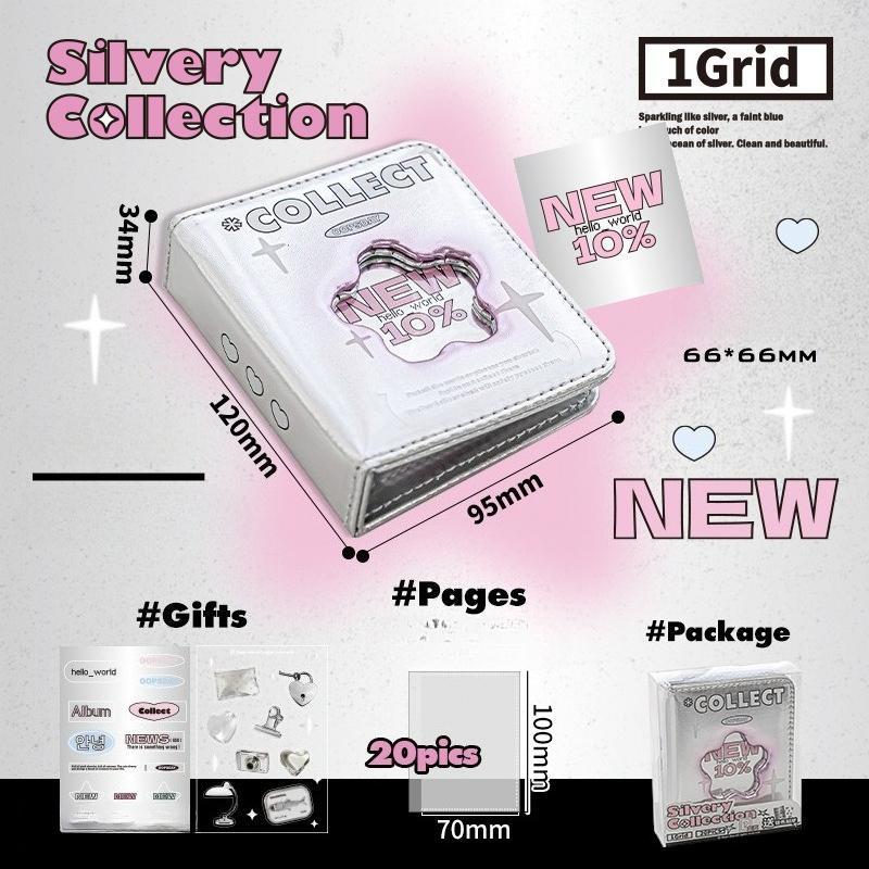 OOPSDAY Rest Day Silvery Series Card Album ins Silver Hollow Small Card Storage Album Polaroid Album