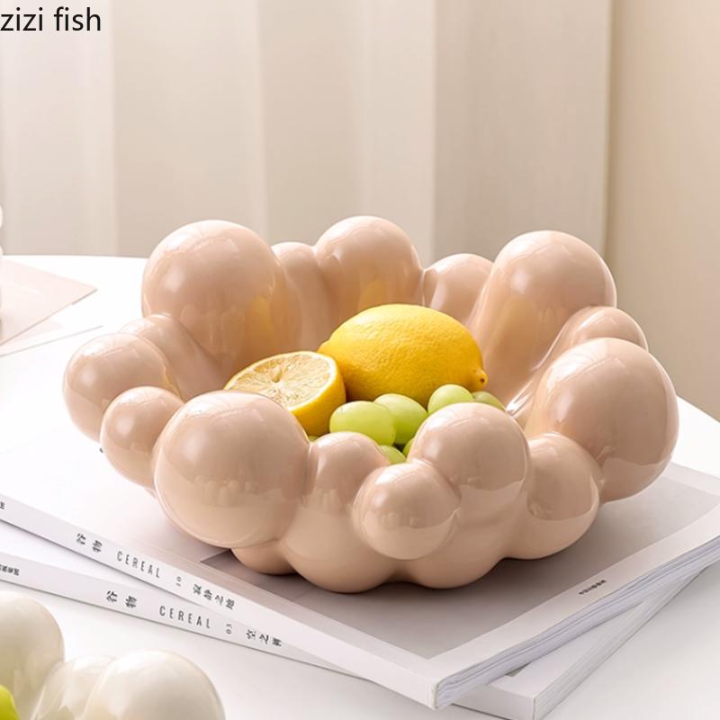 Cotton Candy Shaped Fruit Plate Snack Tray Dried Fruit Tray Dessert Plate Fruit Dish Salad Bowl Dim Sum Dish Dining Plates Bowl