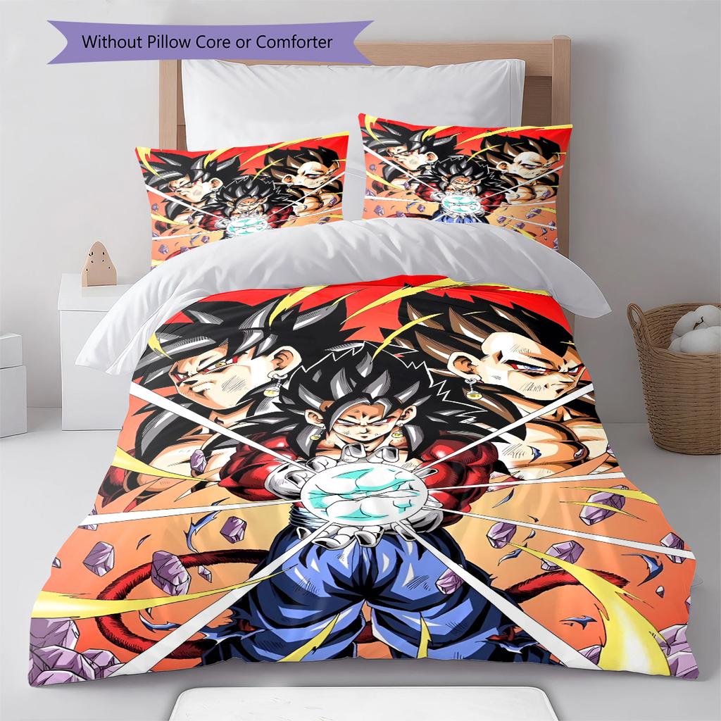 Set cu cuvertură și fețe de pernă cu model de desene animate Decorare casă Cadou de ziua de naștere (1 * husă de pilotă + 2 * fețe de pernă, fără miez)