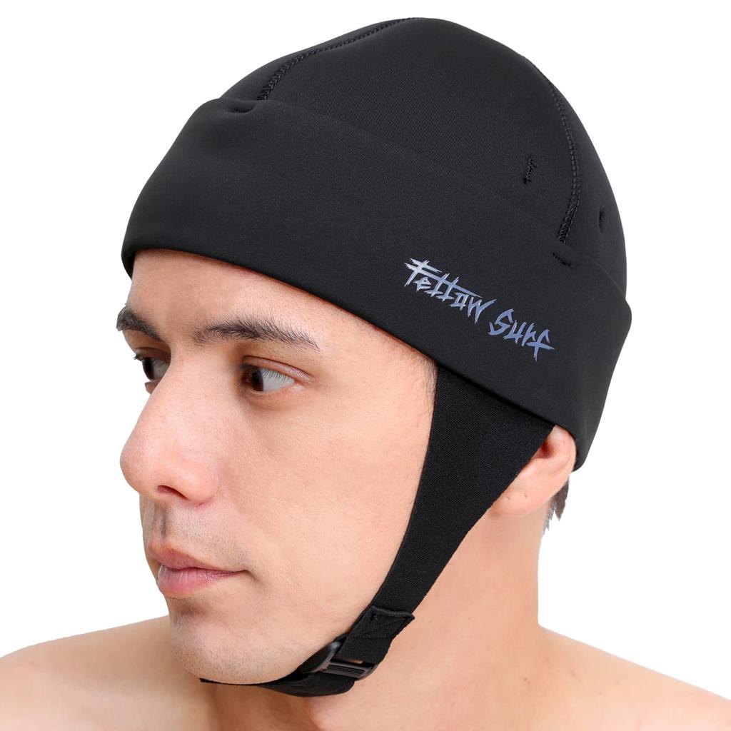 FELLOW Surf Cap 3mm Surf Fleece Quick Head Japanese SM Size Beanie, Warm, Lining, Drying, Men's, Women's, Winter, Cap, Surfing, Standard, Black,