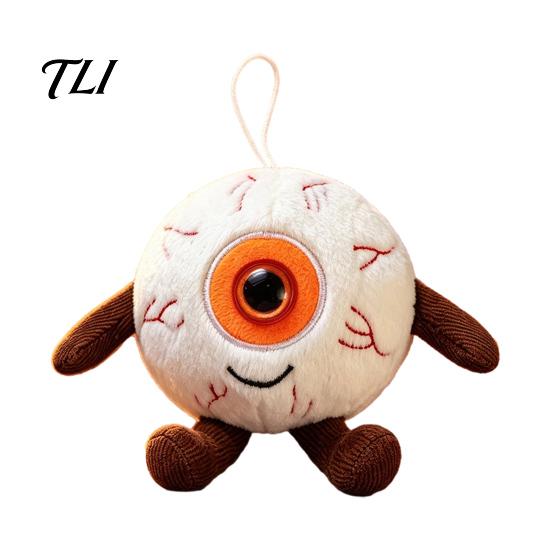 Novelty Eye Plushie Halloween Eyeball Plush Keychain, Funny Scary Stuffed Toy Pendant Polyester Fiber Doll for Backpack, Spooky Mini Bag Charm, Party