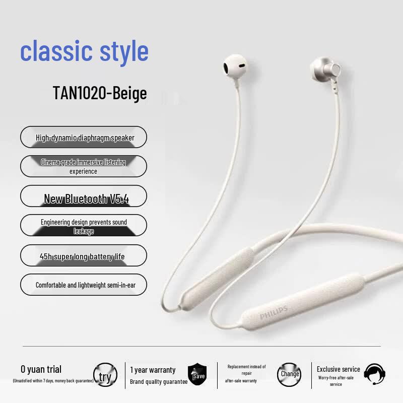 Philips TAN1020 True Wireless Bluetooth Neckband Earphones