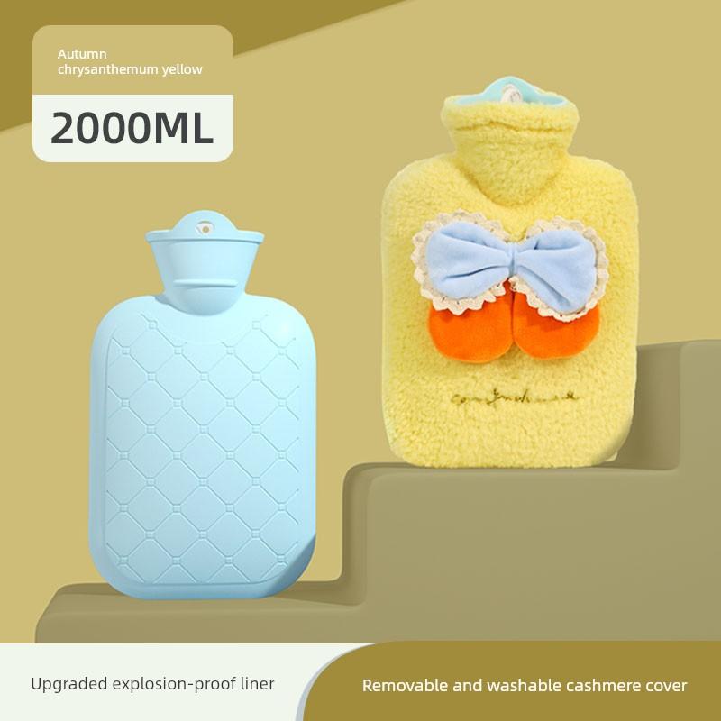 Hot Water Bottle, Thickened Explosion-Proof Hand Warmer, Small Hand Warmer Bag, Women's Belly Warmer, Plush Hot Compress Water Bag