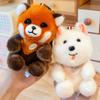 1Pc 13Cm Lovely Duck Frog Raccoon Fox Plushie Toy Cartoon Panda Dinosaur Elephant Pendant Plush Toys Birthday Decor Gift