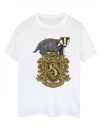 Harry Potter Womens/Ladies Hufflepuff Sketch Crest Cotton Boyfriend T-Shirt
