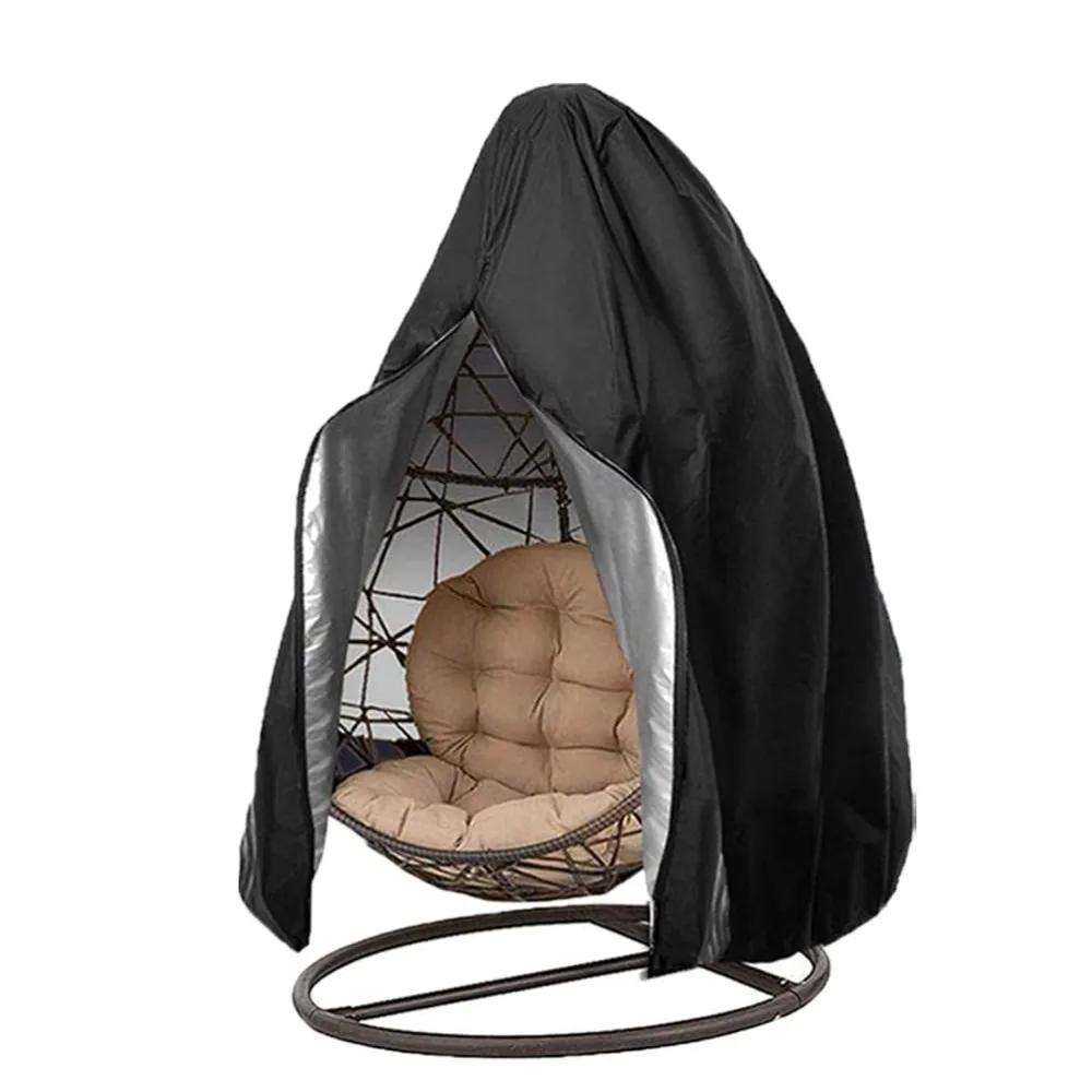 Oxford Cloth Egg Chair Cover with Zipper Heavy Duty Wicker Egg Swing Chair Covers Windproof Waterproof Hanging Chair Cover