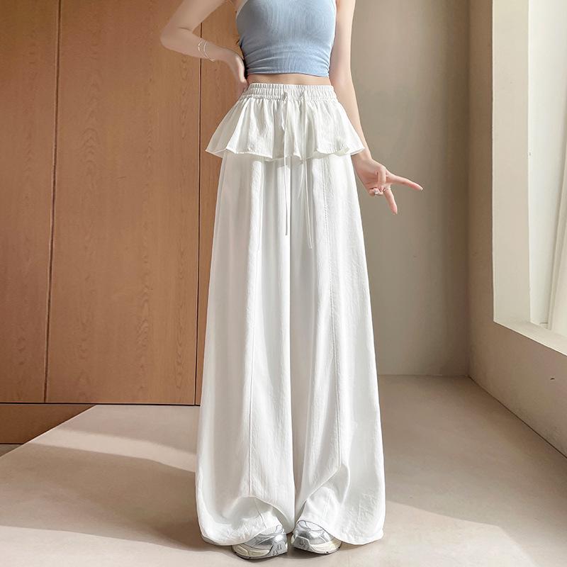 

Women s Loose-fit Lace Patchwork Skirt-style Pants - Spring/Summer 2026 Collection Extra Large