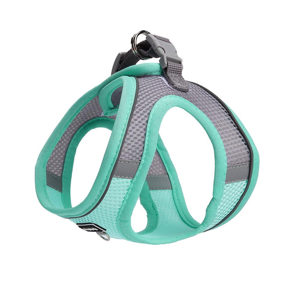 

New Dog Leash Vest Breathable Pet Chest Strap Anti-break Free Dog Rope Reflective Pet Leash XS озеро синий