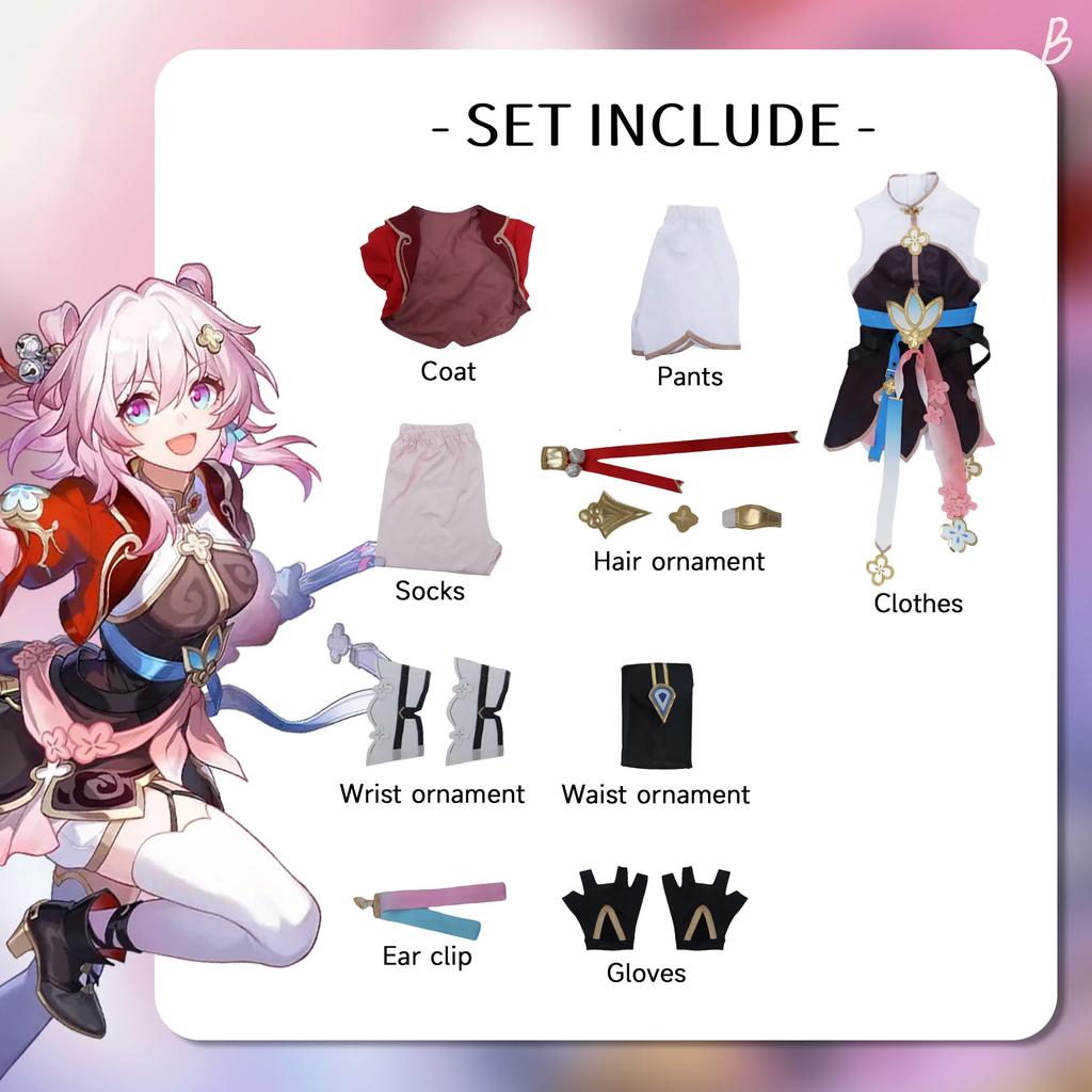 March 7th Cosplay Costume Honkai Star Rail  Game Skins Carnival Uniform Halloween  Anime Costumes Women Game