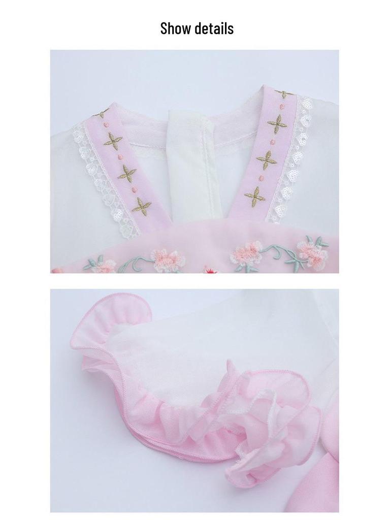 Autumn 2026 Stylish Girls' Hanfu Princess Dress - Ancient Style Children’s Skirt