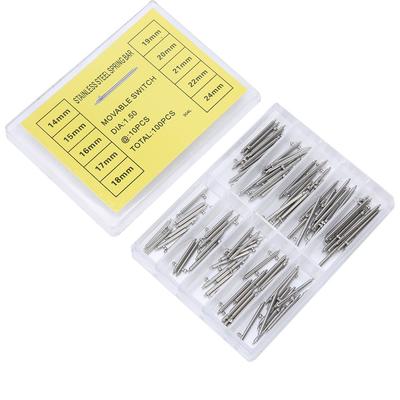 Full Set 14-24mm Size Quick Release Spring Bars 1.5/1.8mm Diameter Strap Link Pins Watch Band Pins Watch Repair