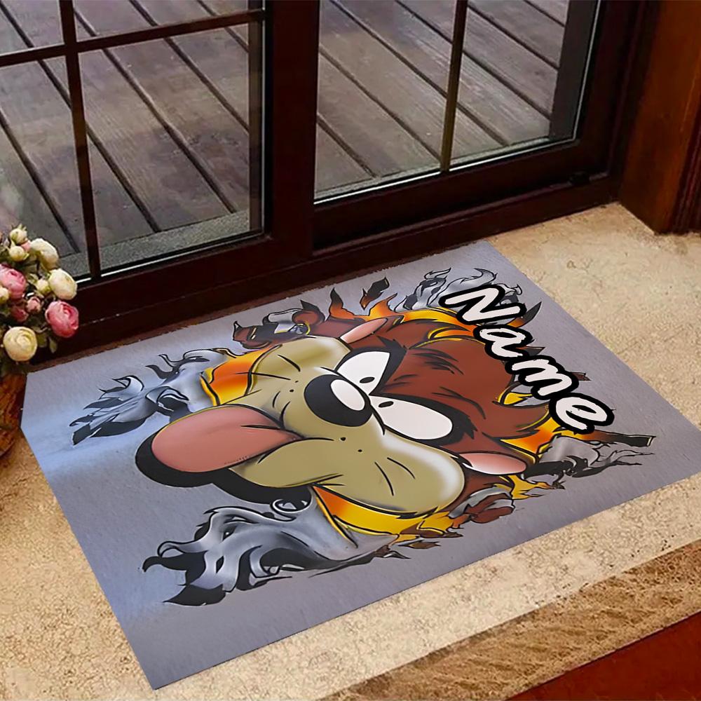 Looney Wild Fierce Taz Personalized Name Floor Rug Office Rug Suitable for Decorate Room Kitchen Outdoor Hallway Anti-slip Rug Office Home Decor
