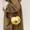 Luxus Damen Runde Ball Abendtasche 2024 Mode Glatte Helle Oberfläche Clutch Tasche Damen Umhängetasche Party Kette Handtasche Geldbörse
