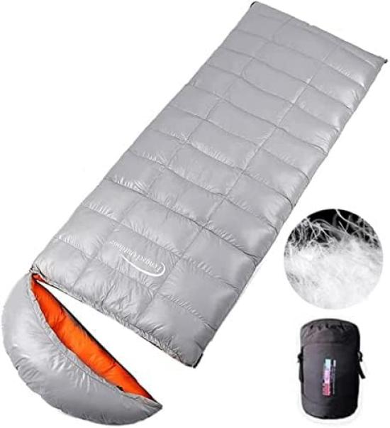 

Fengzel Outdoor 2022 Latest 3D Removable Sleeping 95 Goose Down Premium Feather Can be Legs Can Be For Disaster Extreme Cold Down Sleeping Bag Gray