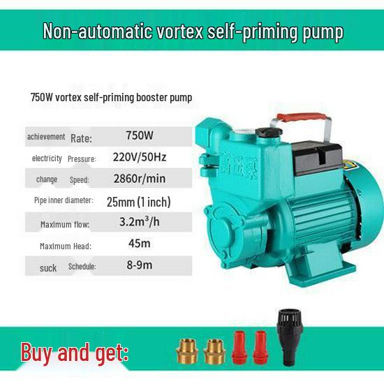 Automatic Self-Priming Booster and Circulation Pump for Well Water, 220V.
