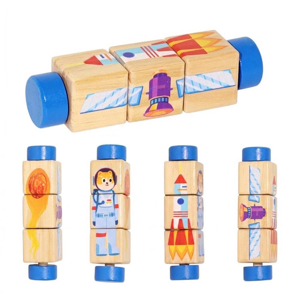 Hand Rotating Puzzle Toy Wooden Montessori Learning Toy New Montessori Puzzle Game Toddlers universe