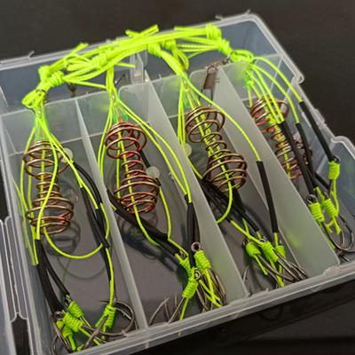 4 Pcs High Carbon Fishing Hooks Carp Spherical Feeder Bomb Proof Hanging Explosion Hook Tool Spring Anti-Winding Explosion Hook