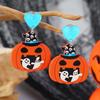 European & American Halloween Acrylic Pumpkin & Ghost Earrings - Exaggerated Cartoon Accessories for Women