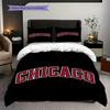 Set da tre pezzi Logo Chicago Bulls(1 * copripiumino + 2 * federa, senza nucleo) Copripiumino e federa regalo di Natale compleanno