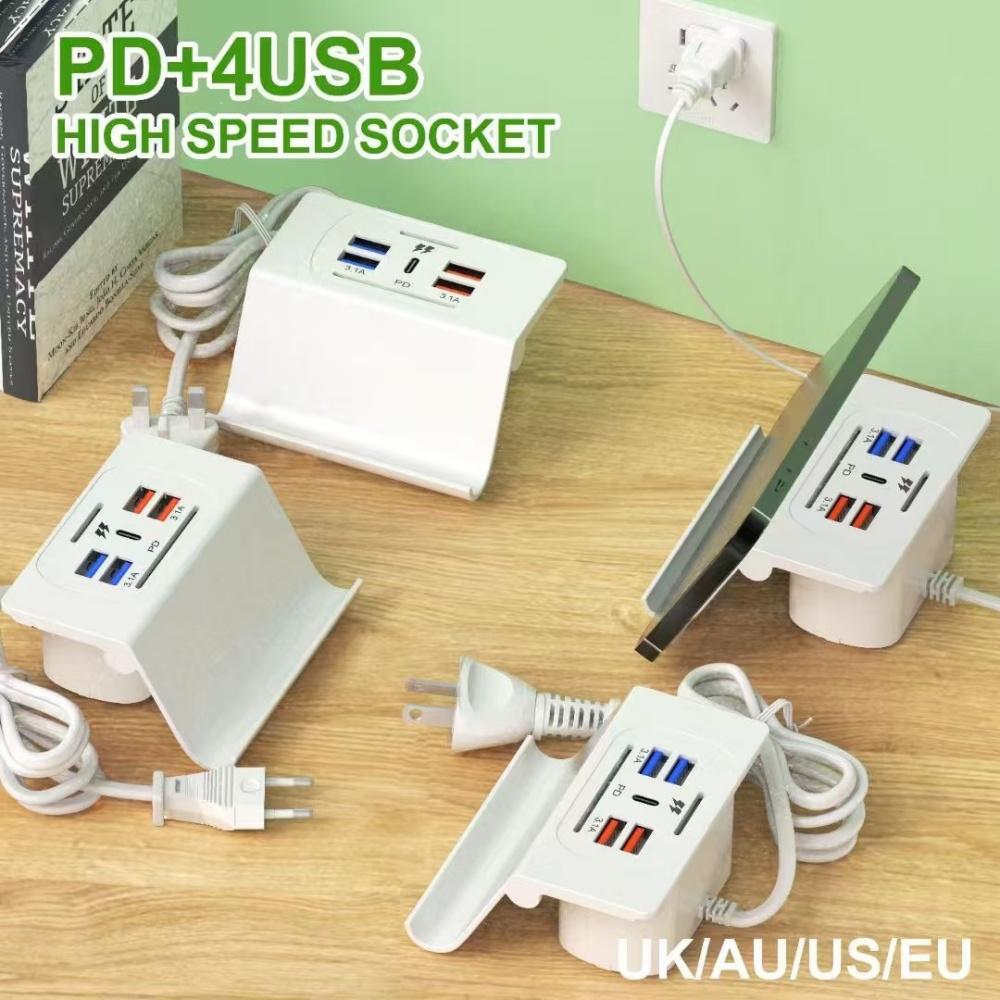 New 3.1A 6USB Multi-Port-Function Desktop Stand Mobile Phone Charger Fast Charging Socket Charging US/EU/UK Plug