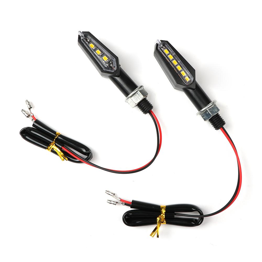 2Pcs Universal 9LED Motorcycle Turn Signal Indicator Light Blinker Double Sides Color Amber/Red/White