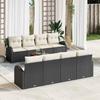 9 Piece Garden Sofa Set with Cushions Black Poly Rattan